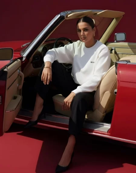 Boss Quilted Sweatshirt In White Color