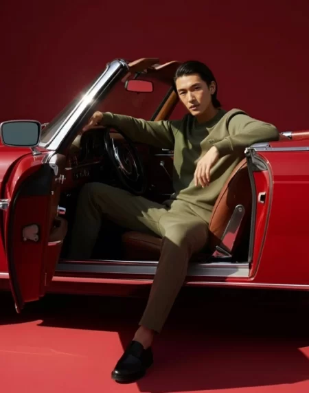 Lacoste Men’s Sweatshirt in muted yellow