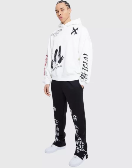 boohooman Tall Cross Badge Graphic Popper Hem Jogger BohooMan - Aura Official Store